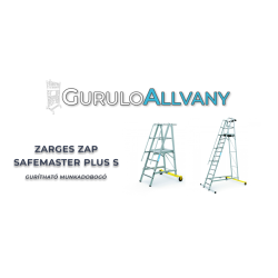 Zarges ZAP Safemaster Plus S peremezett dobogós létra, mozgatható (10)