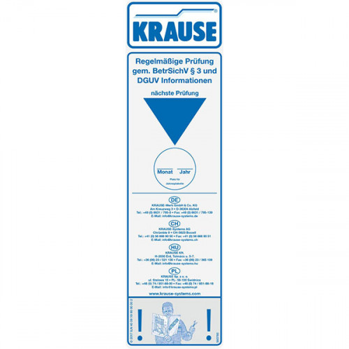 Krause ellenőrző címke gurulóállványhoz